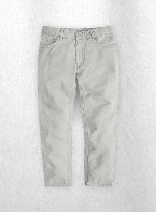 Kids Light Gray Feather Women, Cotton Canvas Stretch MakeYourOwnJeans® Men Made & Measure To : Jeans For Custom Jeans