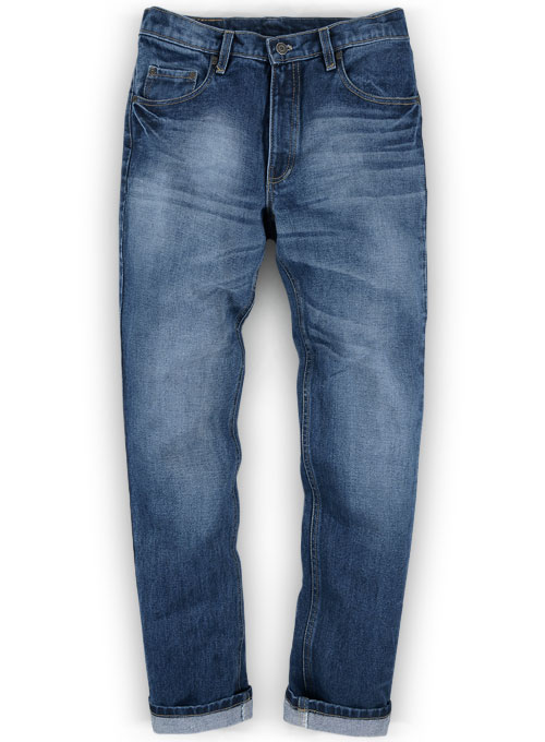 Dark Blue 14.5oz Heavy Denim Jeans - Hard Wash : Made To Measure