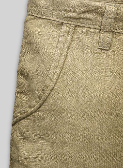 Linen Cargo Pants - #350 - Click Image to Close