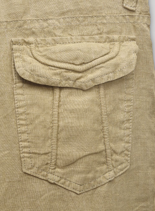 Linen Cargo Pants - #350 - Click Image to Close