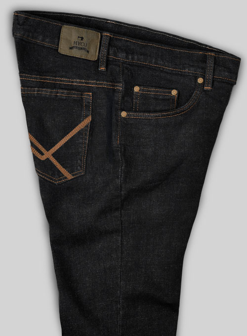 Logan Black Hard Wash Stretch Jeans - Look #572 - Click Image to Close