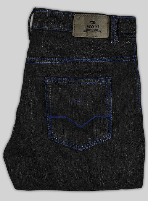 Logan Black Hard Wash Stretch Jeans - Look #575 - Click Image to Close