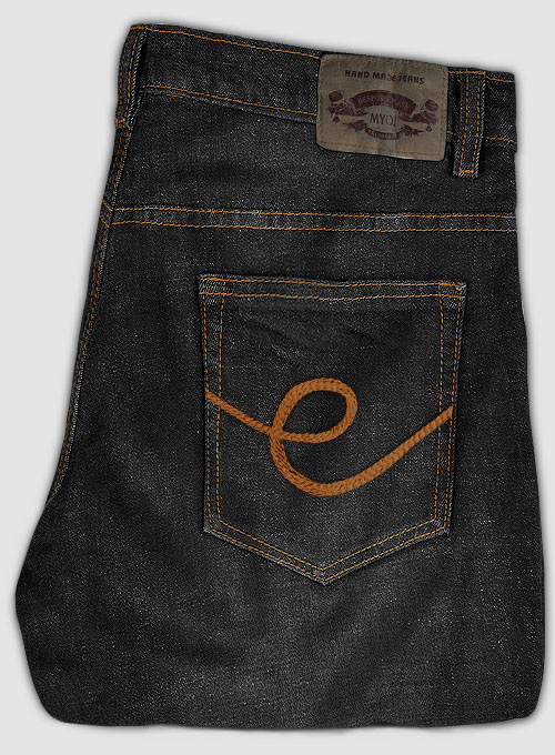Logan Black Stretch Indigo Wash Whisker Jeans - Look #577 - Click Image to Close