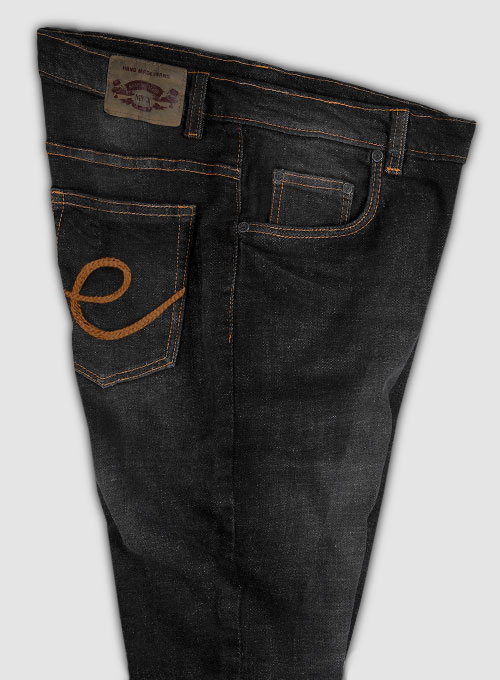 Logan Black Stretch Indigo Wash Whisker Jeans - Look #577