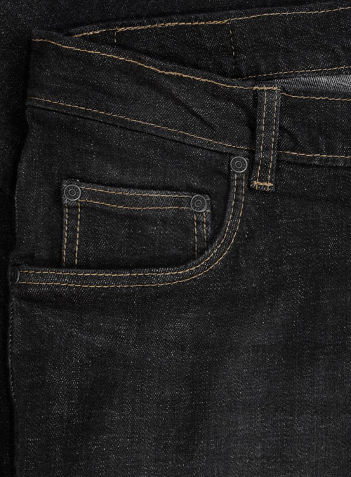 Logan Black Stretch Indigo Wash Whisker Jeans - Click Image to Close