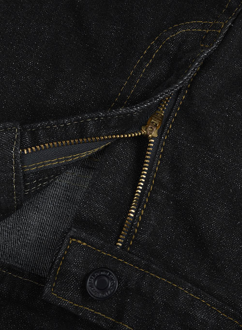 Logan Black Hard Wash Stretch Jeans - Click Image to Close