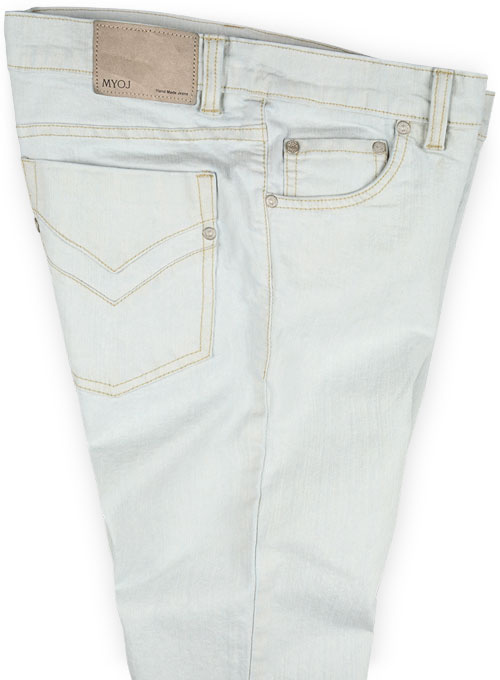 Light Sky Blue Stretch Denim Jeans - Look # 180