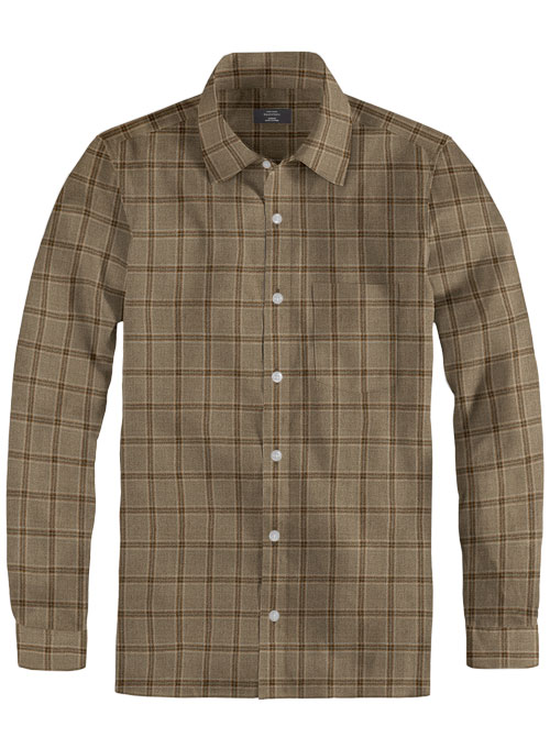 Light Weight Autumn Beige Tweed Shirt - Full Sleeves