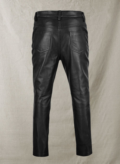 Leather Zipper Jeans - Style # 9