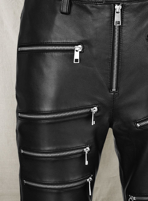 Leather Zipper Jeans - Style # 9 - Click Image to Close