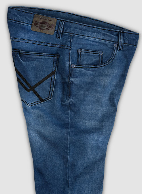 Marina Blue Stretch Stone Wash Whisker Jeans - Look #569 - Click Image to Close