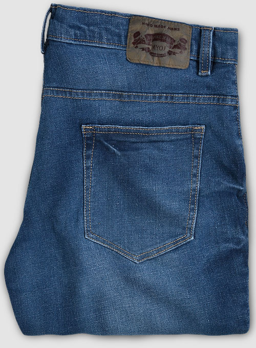 Marina Blue Stretch Stone Wash Whisker Jeans