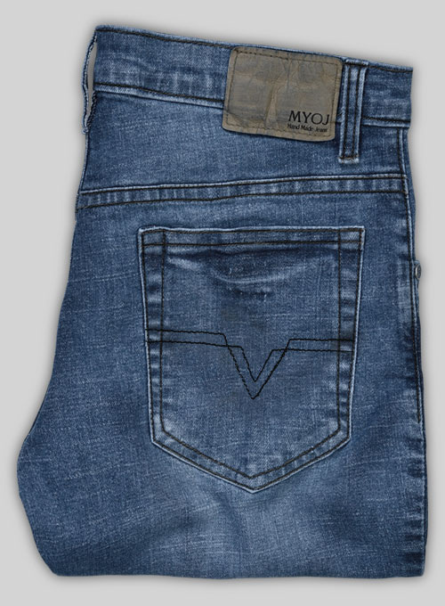 Marlin Blue Stretch Stone Wash Whisker Jeans - Look # 414