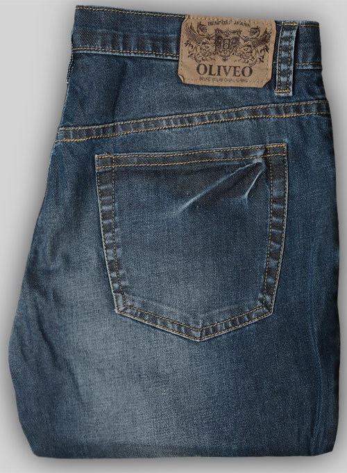 Melange Luxurious Deep Dark Blue Jeans - Stone Wash