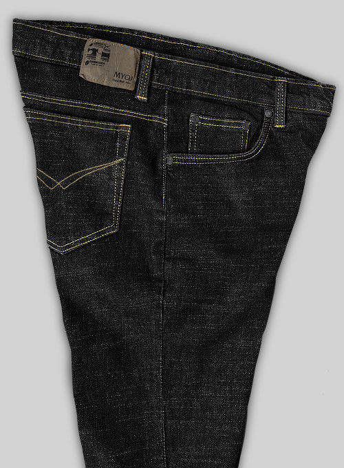 Miami Black Hard Wash Stretch Jeans - Look #444 - Click Image to Close
