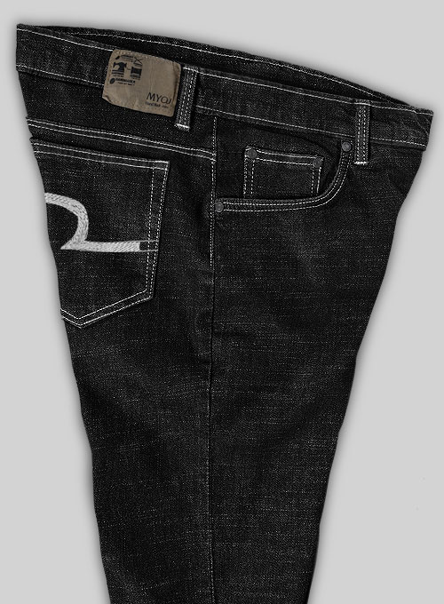 Miami Black Hard Wash Stretch Jeans - Look #445 - Click Image to Close