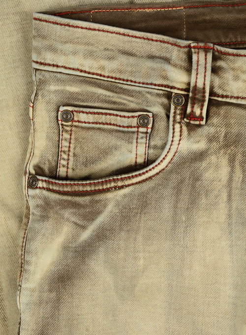 Porter Tan Vintage Wash Stretch Jeans  - Look #343