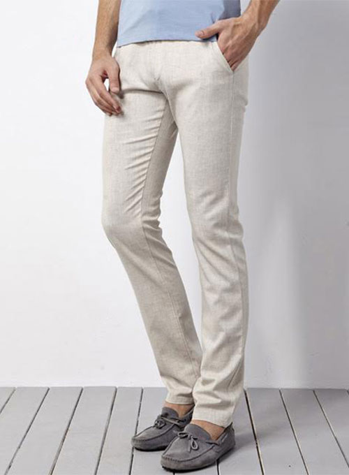 White - Linen Pants : Made To Measure Custom Jeans For Men & Women,  MakeYourOwnJeans®
