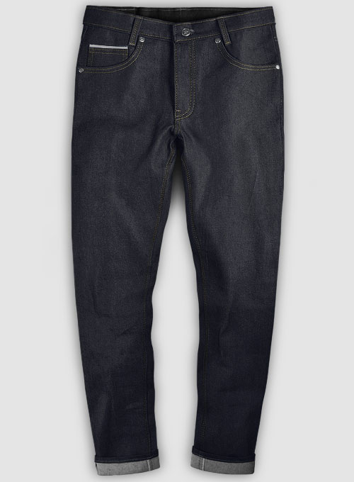 Selvedge White Denim Jeans - Raw Unwashed