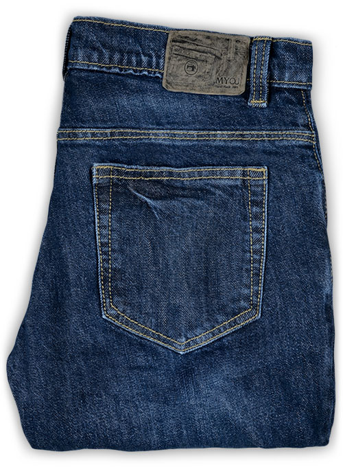 Slight Stretch Indigo Wash Whisker Jeans - Click Image to Close