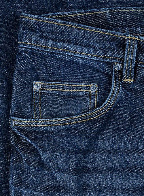 Slight Stretch Indigo Wash Whisker Jeans - Click Image to Close