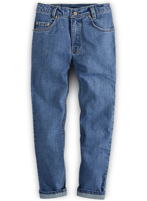 Blue Stretch Jeans Women, Jeans Men For Made : MakeYourOwnJeans® Measure To - Slight Light & Custom