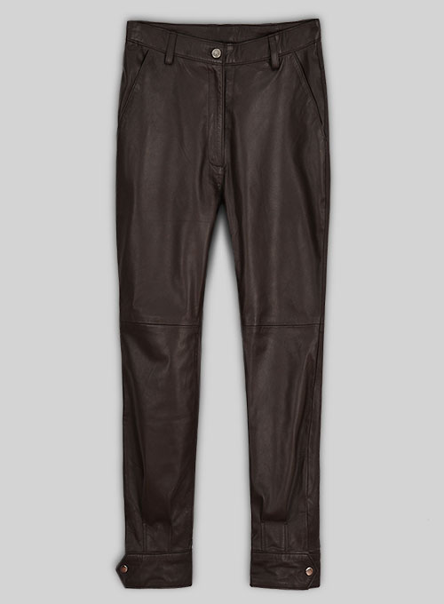 Soft Brown Selena Gomez Leather Pants #1
