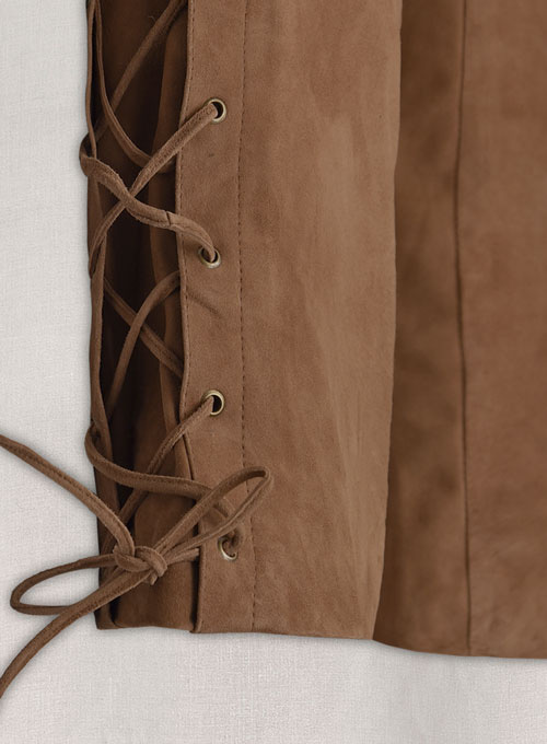 Oak Brown Suede Leather Pants #515 - Click Image to Close