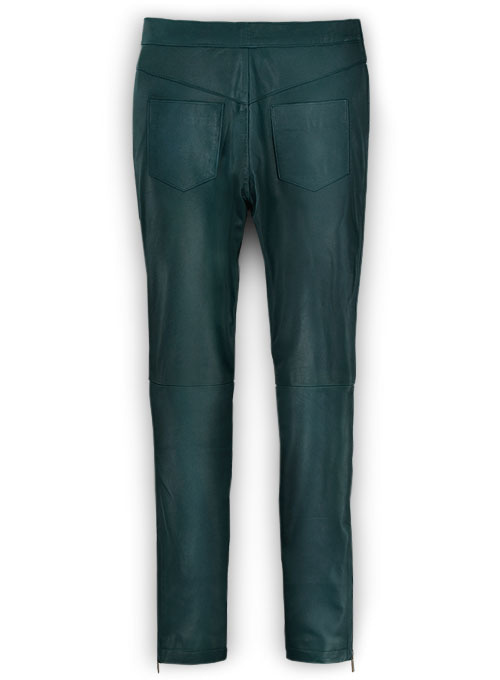 Soft Prussian Blue Zoey Leather Pants