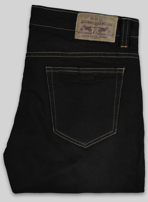 Stretch Jet Black Hard Wash Whisker Jeans