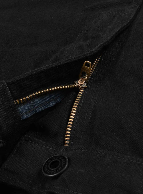 Stretch Jet Black Overdyed Jeans - 12oz Ring Denim - Click Image to Close