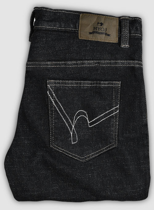 Texas Black Hard Wash Stretch Jeans - Look #638 - Click Image to Close