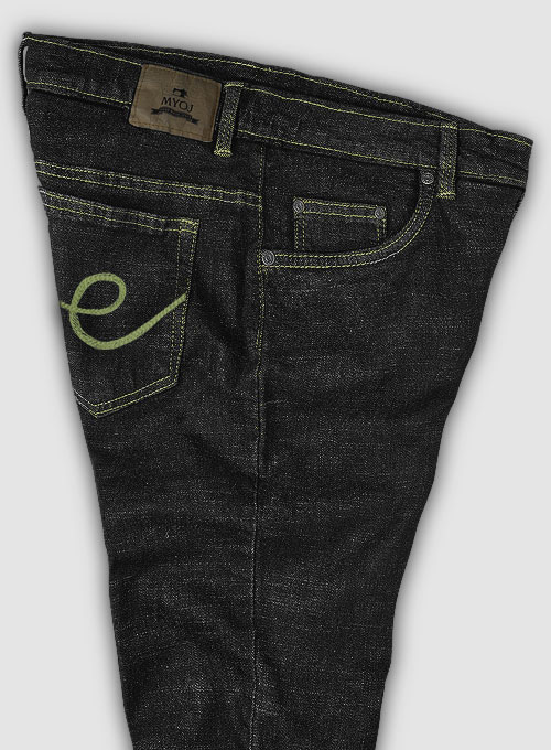 Texas Black Hard Wash Stretch Jeans - Look #640 - Click Image to Close