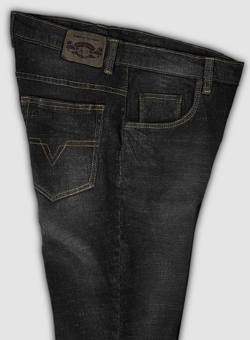 Texas Black Stretch Hard Wash Whisker Jeans - Look #641 - Click Image to Close