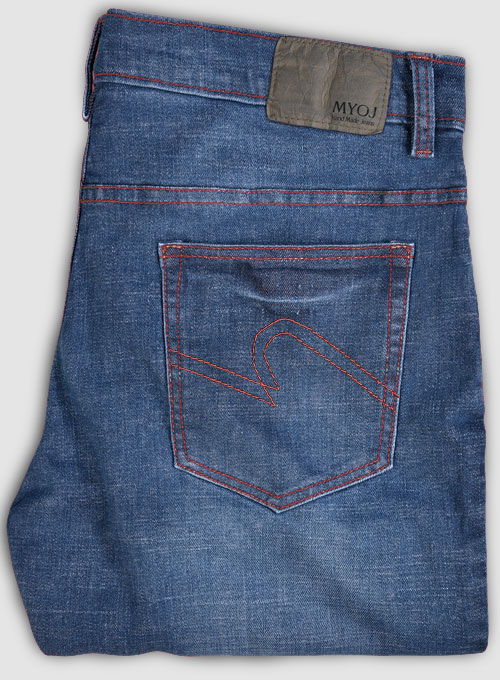 Texas Blue Stretch Stone Wash Whisker Jeans - Look #681 - Click Image to Close