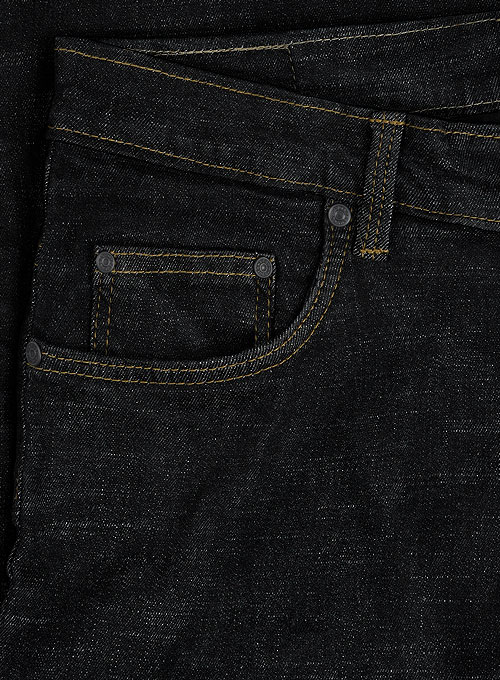 Texas Black Hard Wash Stretch Jeans - Click Image to Close