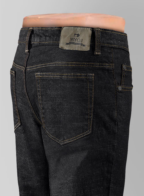 Texas Black Hard Wash Stretch Jeans - Click Image to Close