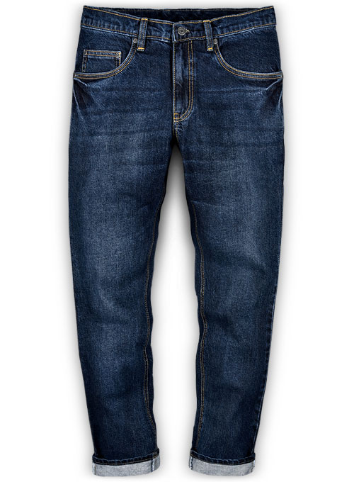 Classic Heavy Blue Indigo Wash Whisker Jeans Premium Wash