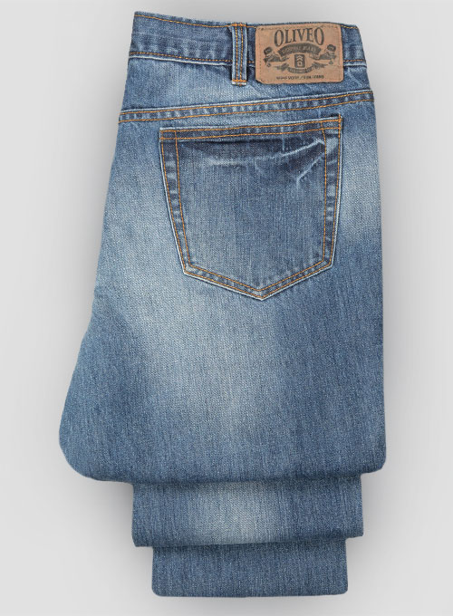 Thomas Blue Stone Wash Whisker Jeans