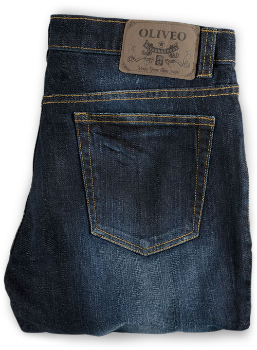 Wangle Blue Hard Wash Whisker Stretch Jeans