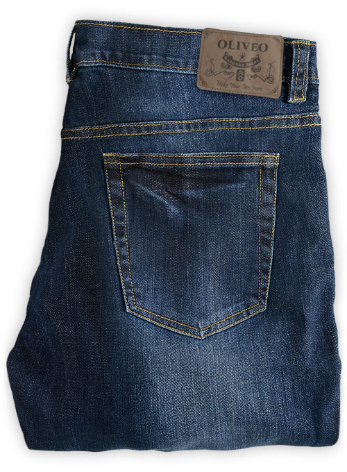 Wangle Blue Indigo Whisker Stretch Jeans