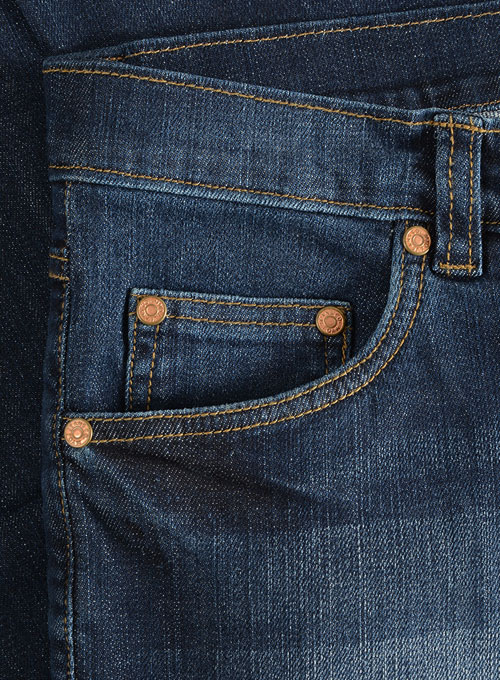 Wangle Blue Indigo Whisker Stretch Jeans