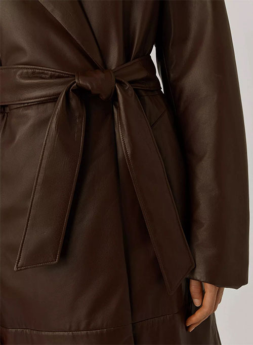 90s Vintage Leather Long Coat