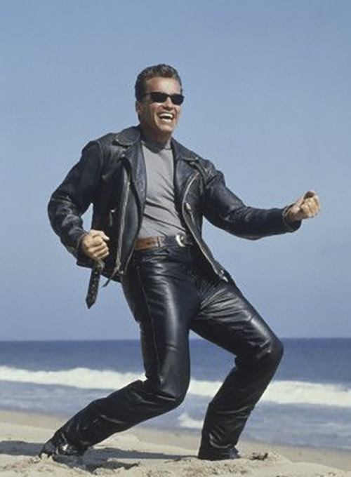 Arnold Schwarzenegger Terminator 2 Leather Jacket and Pants Set - Click Image to Close