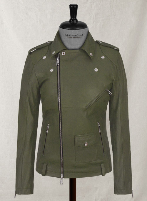 Basicallo Green Rihanna Leather Jacket #1 - Click Image to Close