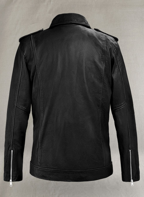 Beast Black Biker Leather Jacket - Click Image to Close