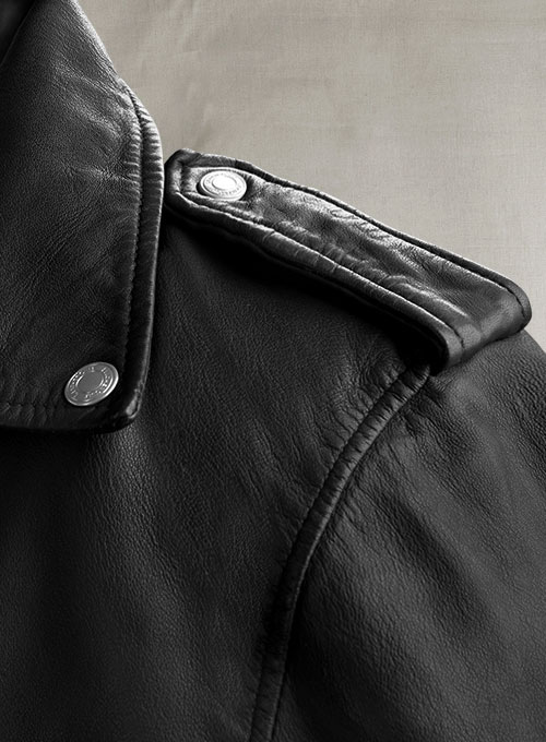 Beast Black Biker Leather Jacket - Click Image to Close