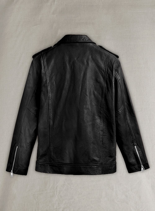 Beast Black Biker Leather Jacket - Click Image to Close