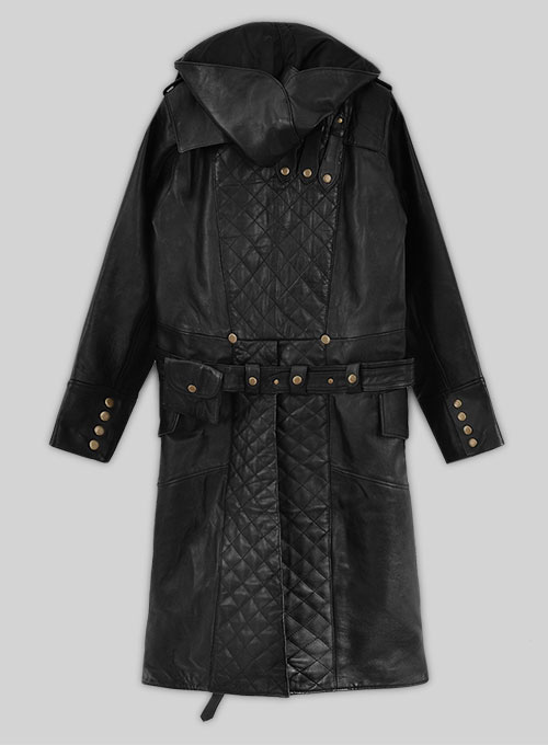 Black Assassin's Creed Jacob Frye Leather Long Coat - Click Image to Close