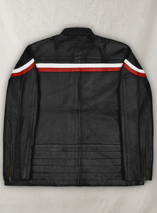Black Leather Jacket #882 - 3XL - Click Image to Close